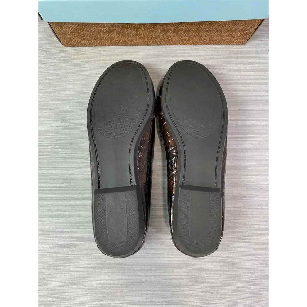 LifeStride‎ Women's Loafers Size 9.5 M Croc Print Equilla Brown